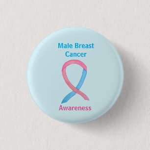 Badge Rond 2,50 Cm Cancer du sein masculin Pins Customisés bleus et