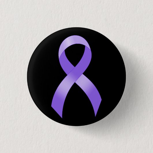 Badge Rond 2,50 Cm Cancer général - Ruban Lavender (Devant)
