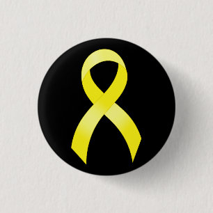 Badge Rond 2,50 Cm Cancer testiculaire Ruban jaune