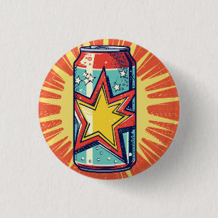 Badge Rond 2,50 Cm Canette de soda de style popart, boisson gazeuse,