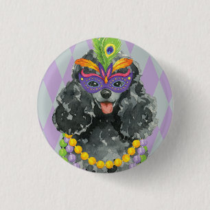Badge Rond 2,50 Cm Caniche de jouet de mardi gras