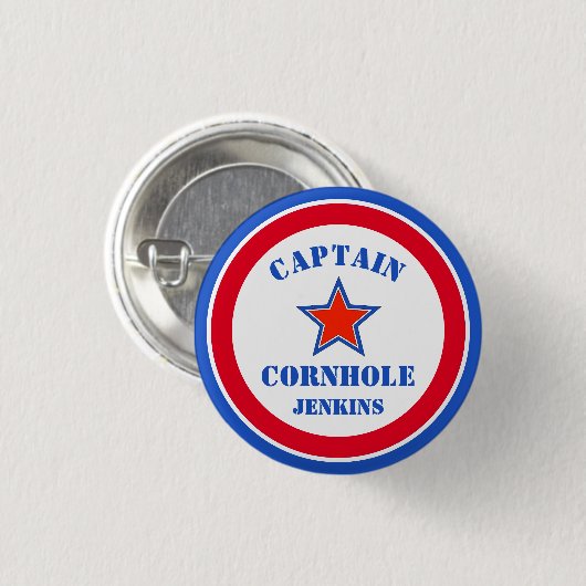 Badge Rond 2,50 Cm Capitaine Cornhole (Devant & derrière)