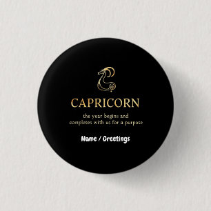 Badge Rond 2,50 Cm Capricorn Année Commence & Se Termine Avec Nous Pe