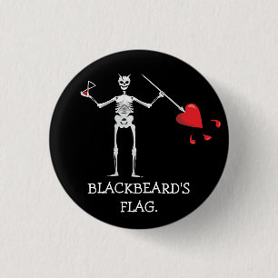Badge Rond 2,50 Cm CAPTAIN MAYFLOWER'S Blackbeard Flag