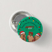 Badge Rond 2,50 Cm Capybara Christmas Lights Birthday Party  (Devant & derrière)