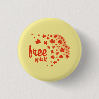 Badge Rond 2,50 Cm Cara del espíritu libre, otoño