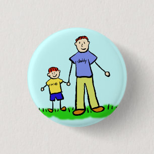 Badge Rond 2,50 Cm Caractère de famille du père et du fils Boutons de