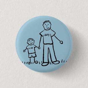 Badge Rond 2,50 Cm Caractère de famille du père et du fils Boutons de