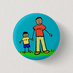 Badge Rond 2,50 Cm Caractère de famille du père et du fils Boutons de