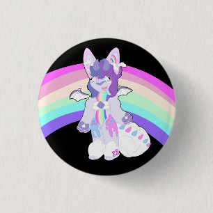 Badge Rond 2,50 Cm Caractère de fleur adorable Arc-en-ciel