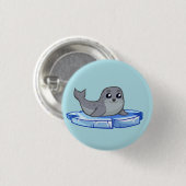 Badge Rond 2,50 Cm Caricature pour bébé phoque (Devant & derrière)