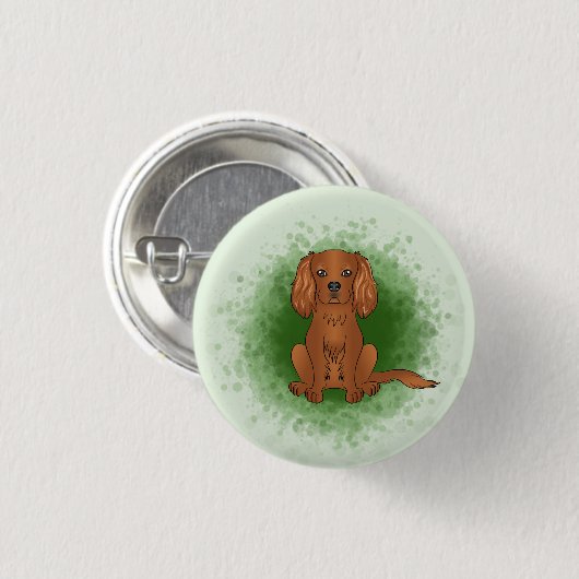 Badge Rond 2,50 Cm Carlin Cavalier King Charles Spaniel Ruby de coule (Devant & derrière)