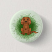 Badge Rond 2,50 Cm Carlin Cavalier King Charles Spaniel Ruby de coule (Devant)