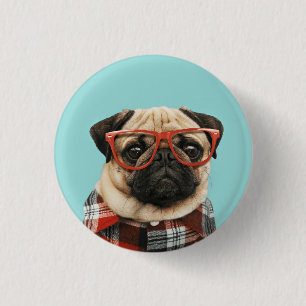 Badge Rond 2,50 Cm Carlin Chemise Plaid