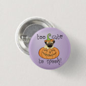 Badge Rond 2,50 Cm Carlin d'Halloween (Devant & derrière)