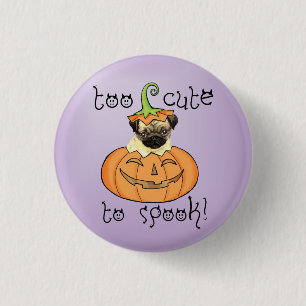 Badge Rond 2,50 Cm Carlin d'Halloween