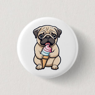 Badge Rond 2,50 Cm Carlin lécher glace