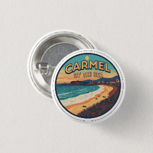 Badge Rond 2,50 Cm Carmel au bord de la mer californie côte pacifique
