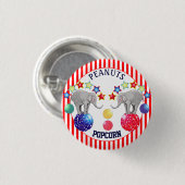 Badge Rond 2,50 Cm Carnaval des étoiles du Cirque Eléphant (Devant & derrière)