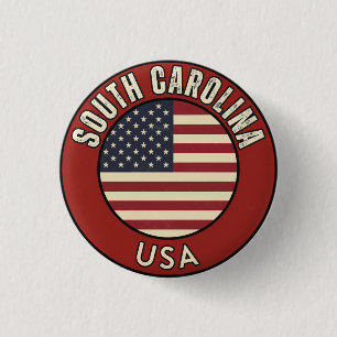 Badge Rond 2,50 Cm Caroline du Sud États-Unis d'Amérique