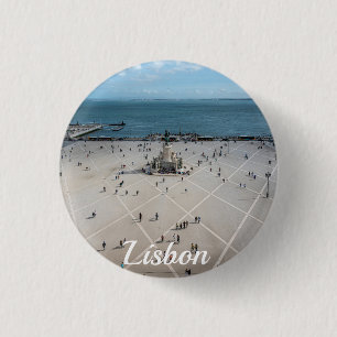 Badge Rond 2,50 Cm Carré du commerce d'en haut à Lisbonne, Portugal