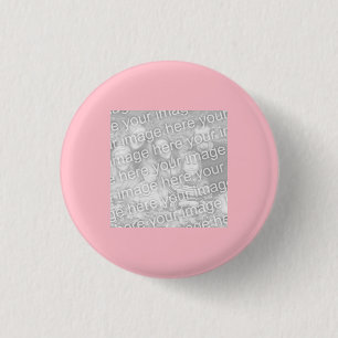 Badge Rond 2,50 Cm Carré - photo de la frontière rose