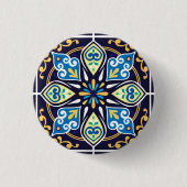 Badge Rond 2,50 Cm Carreaux orientaux, Azulejos (Devant)