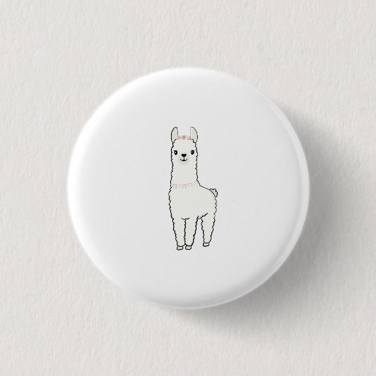Badge Rond 2,50 Cm Carte à thème lama mignon (Devant)