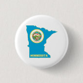 Badge Rond 2,50 Cm Carte du drapeau de l'État du Minnesota (Devant)