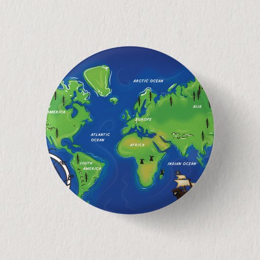 Badge Rond 2,50 Cm Carte du monde (Devant)