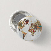 Badge Rond 2,50 Cm Carte du monde de motif (Devant & derrière)