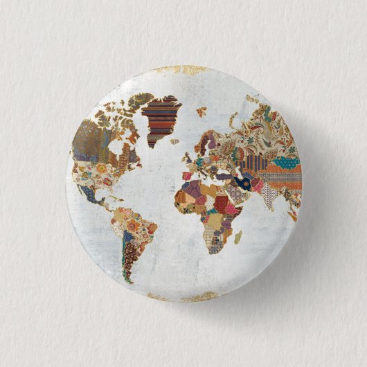 Badge Rond 2,50 Cm Carte du monde de motif (Devant)