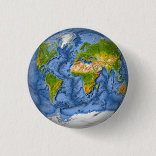 Badge Rond 2,50 Cm Carte du monde en cercle