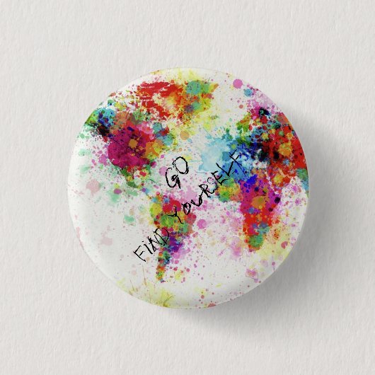 Badge Rond 2,50 Cm Carte du monde original (Devant)