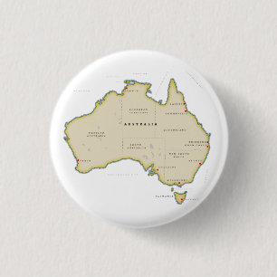 Badge Rond 2,50 Cm Carte illustrée de l'Australie