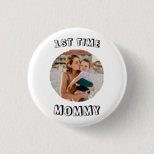 Badge Rond 2,50 Cm Carte personnalisée pour la 1ère fois Maman Fête d