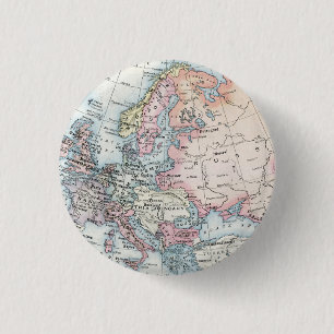 Badge Rond 2,50 Cm Carte politique de l'Europe (1916)