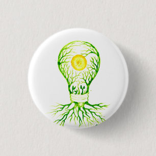 Badge Rond 2,50 Cm Carte postale en toile d'affiche d'énergie verte