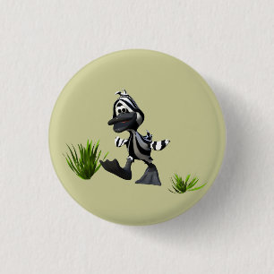 Badge Rond 2,50 Cm Carton mignon Zebra Duck