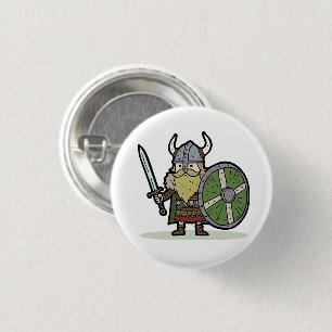 Badge Rond 2,50 Cm Carton Viking Botton Pin