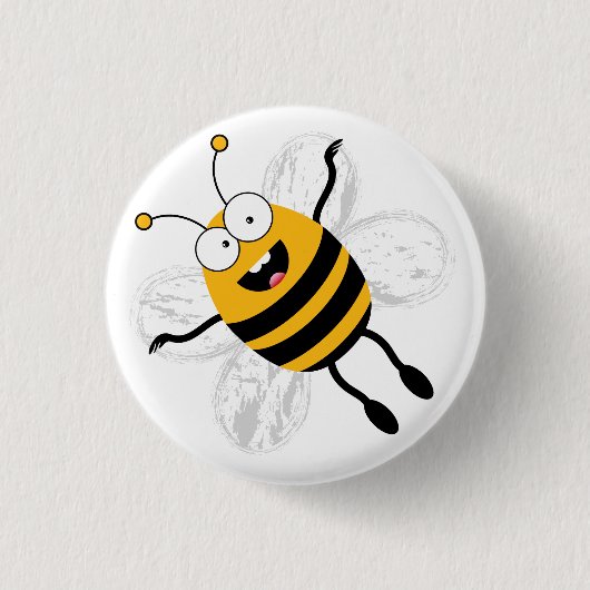 Badge Rond 2,50 Cm Cartoon Bee (Devant)