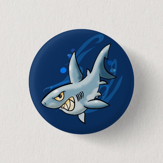Badge Rond 2,50 Cm Cartoon Grand requin blanc (Devant)