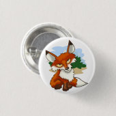 Badge Rond 2,50 Cm Cartoon Red Fox (Devant & derrière)