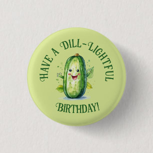 Badge Rond 2,50 Cm Cartoon vert mignon Picket Anniversaire