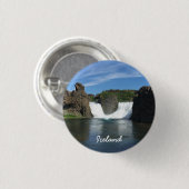 Badge Rond 2,50 Cm Cascade islandaise (Devant & derrière)