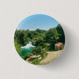 Badge Rond 2,50 Cm Cascades de Krka - Parc national de Krka - Croatie