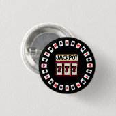 Badge Rond 2,50 Cm Casino Hit the Jackpot 777 (Devant & derrière)