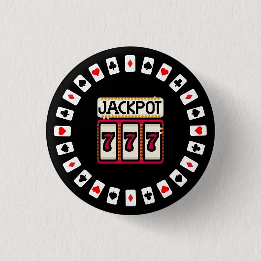 Badge Rond 2,50 Cm Casino Hit the Jackpot 777 (Devant)