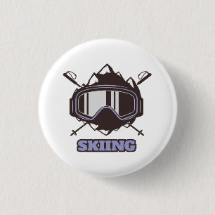 Badge Rond 2,50 Cm Casque de ski cool