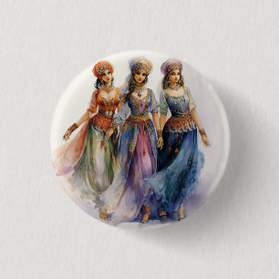 Badge Rond 2,50 Cm Casse-Noisette Ballet, Danseurs Arabes Élégants